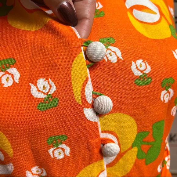 Vintage Malia Honolulu Orange Floral Sundress - Picture 3 of 8